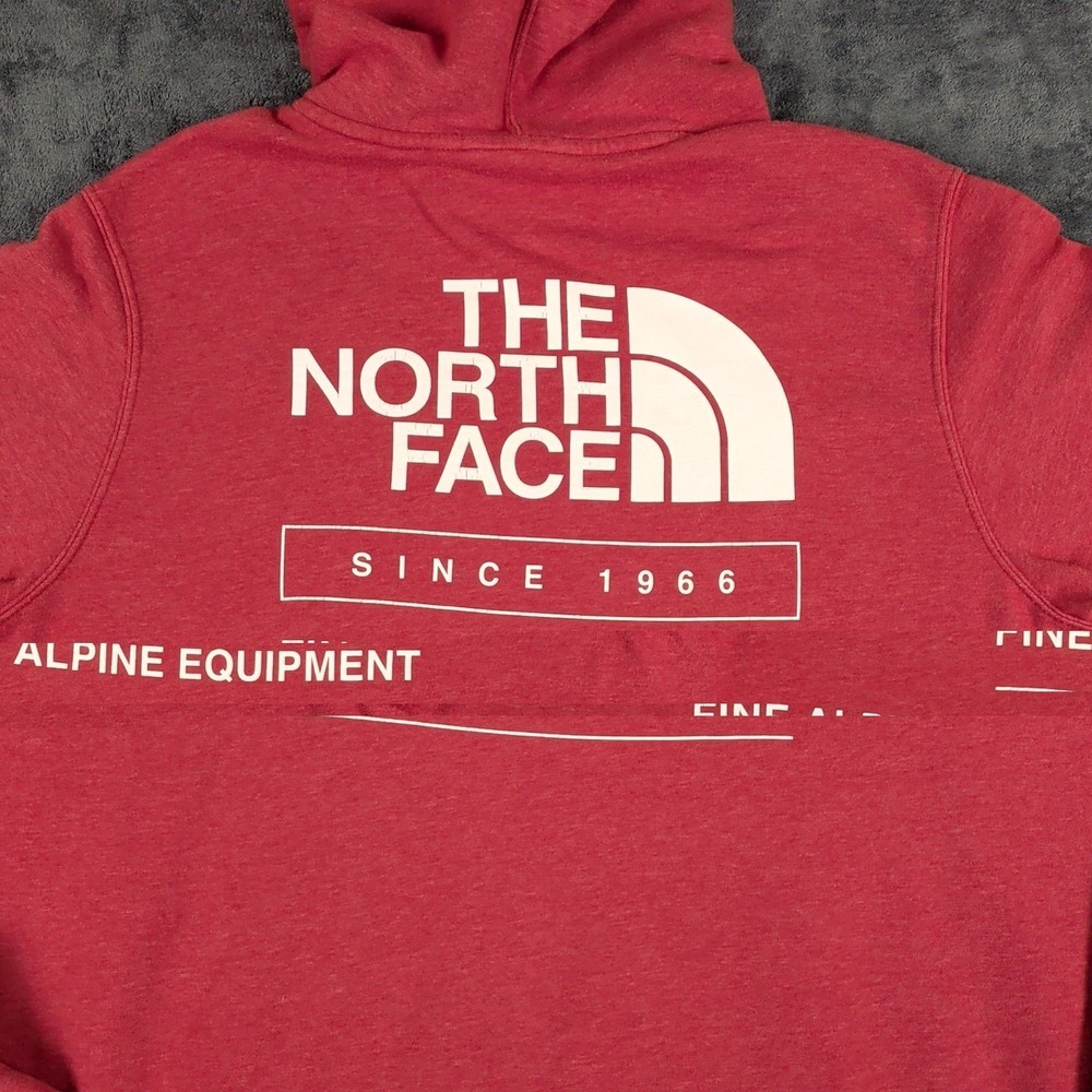 North Face Hoodie Mens Large Red Logo Pullover Sweatshirt Outdoor Gorpcore - Picture 2 of 7